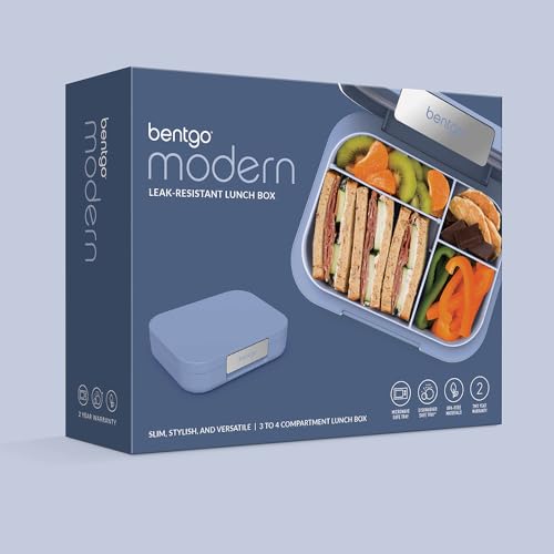 Bentgo® Modern - Leak-Resistant Bento Lunch Box For Adults, Teens, & Larger Appetites; Reusable BPA-Free Meal Prep Container with 3 or 4 Compartments, Dishwasher/Microwave Safe; 5 Cups (Dusk Blue) - color: Dusk Blue