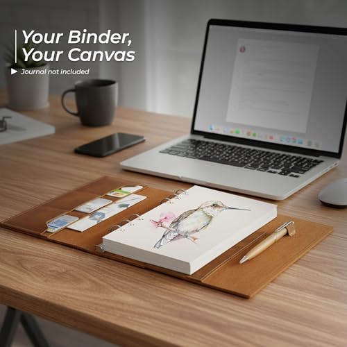 Wanderings A5 Watercolor Paper Inserts – 300 GSM 6-Ring Binder Paper – 8.3 x 5.6 – Thick White Blank Loose Leaf Refills – Filofax 6-Hole Compatible – 30 Sheets, 60 Pages (Double-Sided)