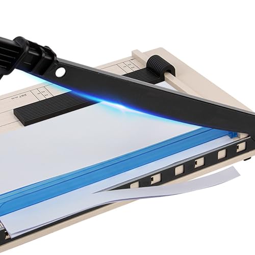 12" Guillotine Paper Cutter, A4 Paper Cutter, Heavy Duty 12-Sheet Capacity Trimmer with Corner Rounder for Cardstock, Photos, Scrapbooking, Crafts, Laminating, Cardboard, Labels & Coupons