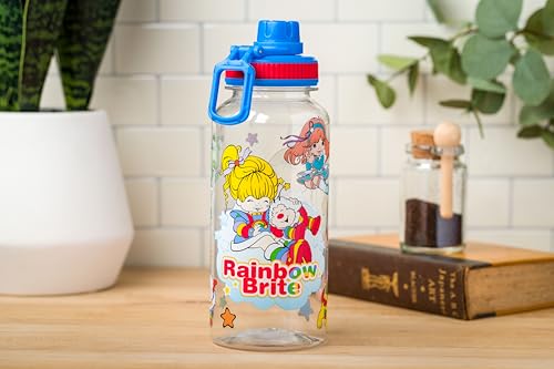 Silver Buffalo Rainbow Brite and Twink, Plastic Water Bottle, 32oz | Twist Spout, Includes Sticker Set, You Stick Yourself, 0.95 Liters - color: Rainbow Brite