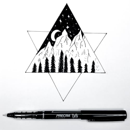 Pilot Precise V5 Rollerball Pens, Extra Fine Point 0.5 mm Black Pens, Black, Pack of 12 - Ideal for School, Journaling & Office Writing - color: Black, size: 12 Count (Pack of 1)