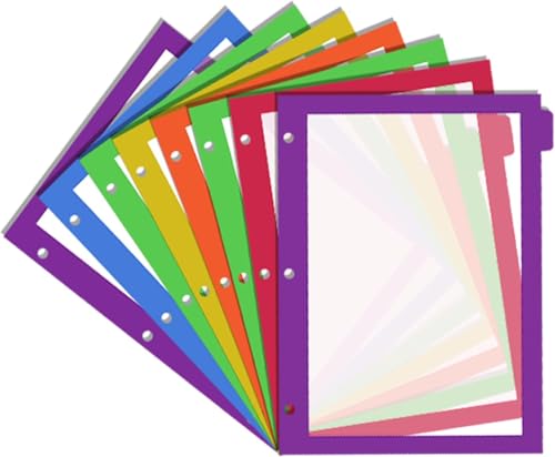 8Tab Binder Dividers with Tabs, 16PCS/2 Set Letter Size Page Dividers for 3 Ring Binder, Clear Folder separators (16)