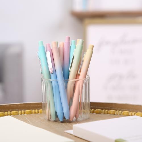 Mr. Pen- Retractable Gel Pens, 10 Pack, Black Ink, Gradient Barrel | Fine Point 0.5 mm, Fast Dry, Smooth Writing, Cute Pens for Drawing, Writing Planner and School Supplies