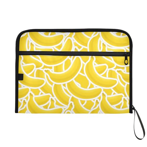 Group of Banana File Folders,Plastic Folders with 13 Pockets,Expandable File Folder for Documents School Students Office,Aesthetic Folder with Labels A4 Letter Size - color: Multi 17