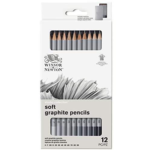 Winsor & Newton Studio Collection 아티스트 연필, 흑연 연필, 12개 세트 - style: 흑연 연필 12개