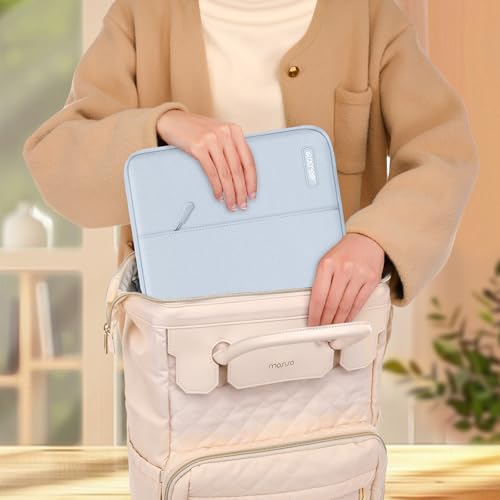 MOSISO Laptop Case 13.3 inch, 13-13.3 inch Laptop Sleeve Compatible with MacBook Air/Pro 13/Pro 14 M5 M4 M3 M2 M1, HP Dell ASUS Lenovo,Polyester Vertical Computer Sleeve Bag with Pocket, Baby Blue - color: Baby Blue, size: 13.3 inch