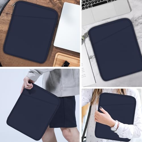 MoKo 13 Inch Tablet Sleeve Bag Carrying Case with Accessory Pocket | Fits iPad Pro 13-inch M5, iPad Air 13-inch M4/M3, iPad Pro 12.9 M2/M1 and Galaxy Tab S8+/S9+ 12.4, Dark Blue - color: Indigo, size: 12.9-13 inch