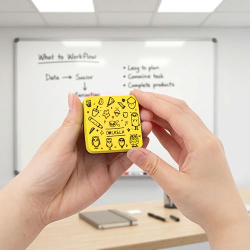 OWLKELA 30Pcs Dry Erase Erasers, Magnetic Whiteboard Eraser, Mini Whiteboard Cleaning Pads for Classroom, Office and Home, Yellow - color: Yellow, size: 30 Pcs