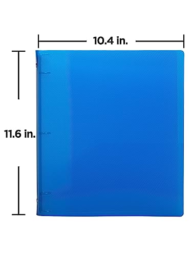 JAM PAPER Plastic 0.75 inch Binder - Blue 3 Ring Binder - Sold Individually - color: Blue, size: 0.75 inch