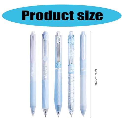 5Pcs Retractable Quick Drying Gel Pen School Stationery Office Supplies for Adult Student Writing Noting Journaling