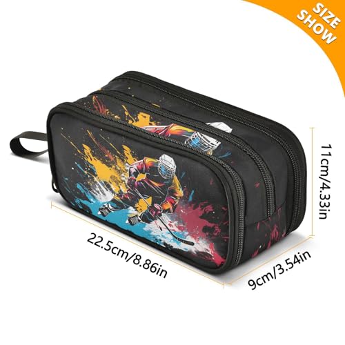 ALAZA Black Bow Pattern Large Pencil Case, Pen Pouch Pencil Bag with 3 Compartments Pen Holder Organizer Stationery Bag - color: A3595