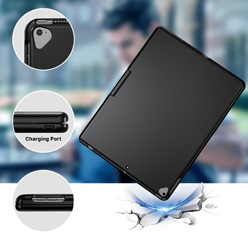 edaiser Swivel Keyboard Case iPad 10.2" (9th 8th 7th), Air 3rd Gen Black | 360 Degree Rotatable Protective Cover with Pencil Holder | Multi-Touch Trackpad, RGB Backlit | Flexible Adjustable View Angle - color: Black, size: iPad 10.2"(9th-7th)& Air 3rd 10.