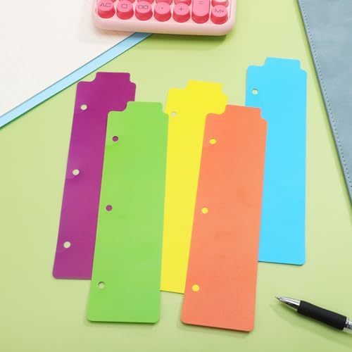 DOITOOL Mini Binder Dividers with Writable Tabs 8.50 X 2.36 Inches Plastic Index Dividers for Organizing Documents and Notes in 3-Ring Notebooks
