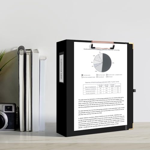 Ospelelf 3 Ring Binder, 2 Inch, Cute Letter Size (11" x 8.5") with 5 Tab Dividers, File Folder Labels and Low Profile Clipboards, Black for School and Office Supplies - color: Black, size: 2in(Letter Size)