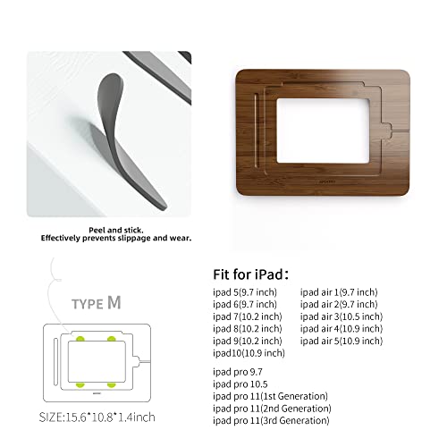 AFOOYO Bamboo Tablet Stand - Portable & Adjustable 5 Angles,Laptop Riser,Book Reading Stand,Compatible with 9.7/10.2/10.5/10.9/11 inches (Walnut Varnish) - color: Walnut, size: M-Fit 9.7/10.2/10.5/10.9/11 inches
