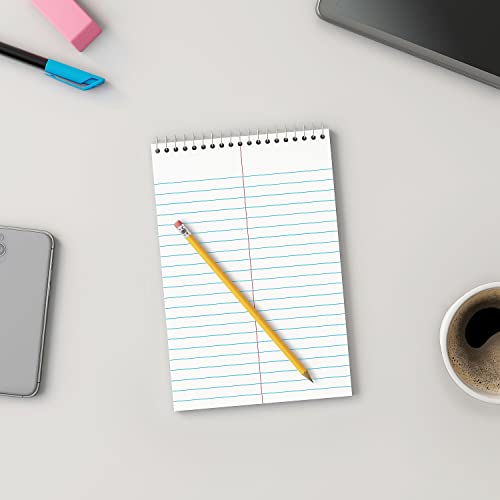 STAPLES Steno Notepads, 6” x 9”, Gregg Ruled, Top Wirebound, 80 Sheets, 12‑Pack - size: 12 Pack, style: White Paper