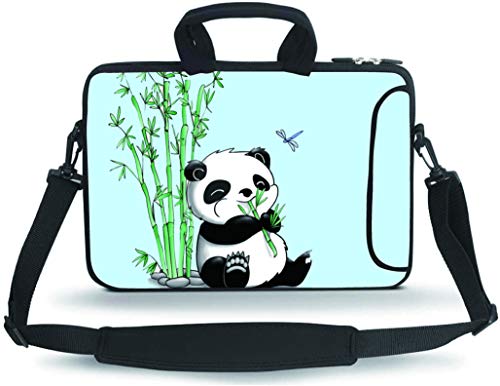 14 15 15.4 15.6 inch Messenger Bag Carrying Case Sleeve with Handle Accessory Pocket Fits 14 to 15-Inch Laptops/Notebook/Ebooks/Kids Tablet/Pad(Panda) - color: Panda, size: 14-15.6 inch