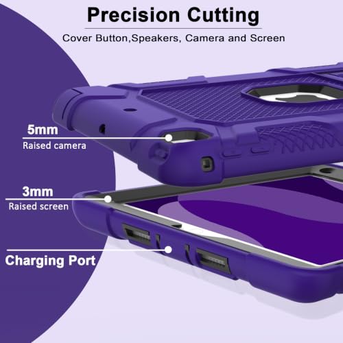 iPad 6th Generation Cases, iPad 5th Generation Case, iPad 9.7 Inch Case, Hybrid Shockproof Rugged Drop Protection Cover Built with Kickstand for iPad 9.7 inch A1893 / A1954 / A1822 / A1823 - color: Purple+Black
