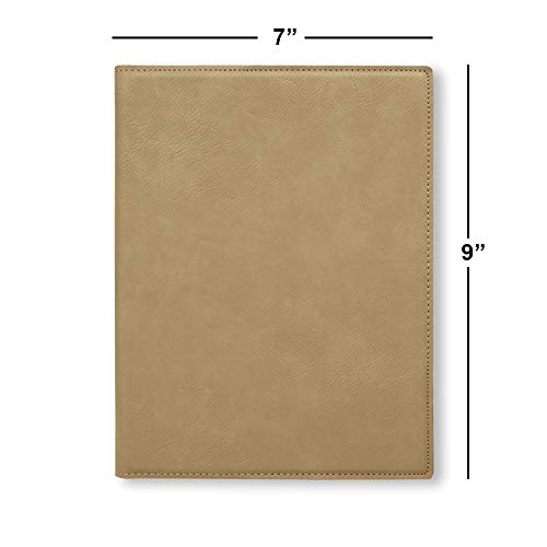 Small 7" X 9" Portfolio Notepad, Monarch Butterfly, Personalized Engraving Included (Light Brown) - color: Light Brown, size: Small 7 X 9