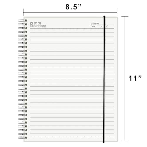 Large College Ruled Spiral Notebook 8.5" x 11" with 120gsm Thick Lined Paper, Elastic Band and Transparent Hard Cover - 3 Pack 480 Pages A4 Notepads for Journaling, Planning, Writing (Ruled, A4) - style: Ruled