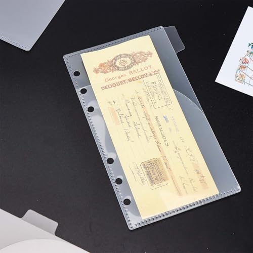 1 Pack A6 Dividers with Tabs and Pockets Binder Pockets Smooth Clear PP Budget Cash Envelopes 0.2mm Thick Double Pockets Index Dividers Outside Loading Money Organizer - color: Clear, size: A6 - 6 Tabs