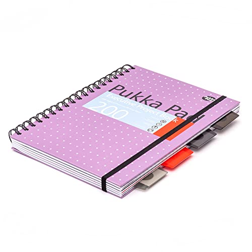 Pukka Pad 5 Subject Spiral Notebook 3-Pack - 200 Pages, 100 Sheets of 80GSM Paper with Repositionable Dividers & Perforated Edges for School & Office Planning & Organization - B5-7 X 10, Metallic - color: Metallic