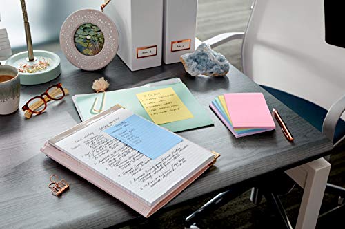 Post-it Notes, 4 in x 6 in, 5 Pads, America's #1 Favorite Sticky Notes, Marseille Collection, Pastel Colors (Pink, Mint, Yellow), Recyclable (660-5PK-AST) - Pack of 8 - size: 4" x 6" (Pack of 12)