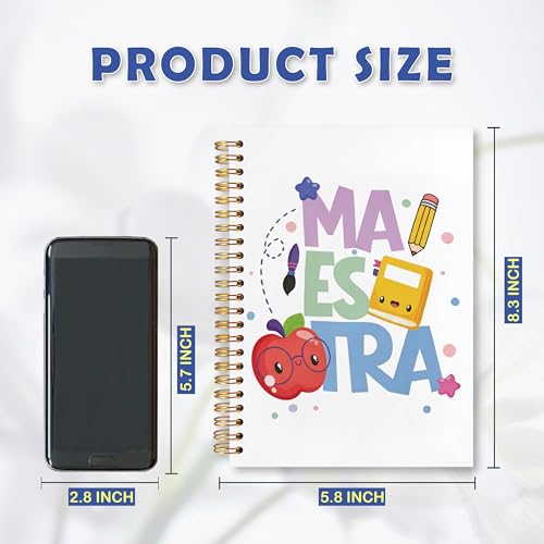JUDFNCDE Teacher Maestra Appreciation Gifts, Regalo Para Maestra,Spanish Educator Supplies Hardcover Notebook Journal 5.5 x 8.3 - color: Maestra