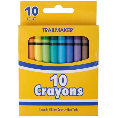 Trail maker (12 Pack Bright Wax Coloring Crayons in Bulk, Wholesale Packaging - 10 Per Box, 120 Crayons total - color: Multicolor (12 Pack)
