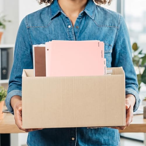 8 Tab Pink Binder Dividers, Plastic Binder Dividers for 3 Ring Binders, 8.3 x 11 Inch Index Divider for Binders, 3 Hole Punched Page Divider for Office School Notebooks - color: Pink