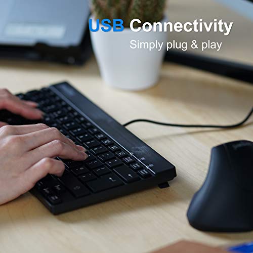 Perixx PERIBOARD-426 Wired Mini Low Profile Keyboard (Wired USB), US English Layout (11665) - style: wired - USB