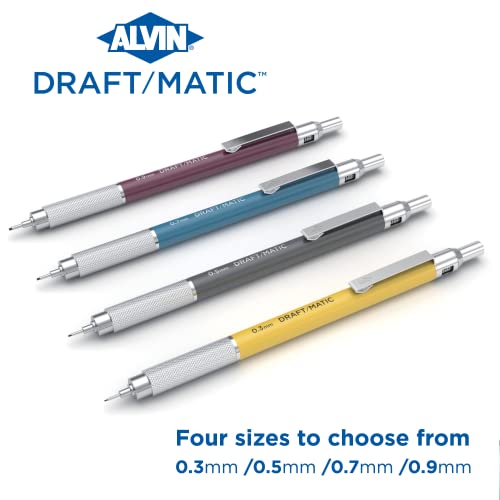Alvin, Draft-Matic Mechanical Pencil, 0.3mm, Stainless Steel Drawing and Design Tool for Students and Professionals, Great for Drafting, Architecture, Engineering, and Art - color: Maroon