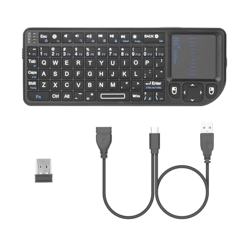 Rii Mini Keyboard with Touchpad,Bluetooth Keyboard Backlit,Handheld Wireless Keyboard for Smart TV,Android TV Box,Fire TV Stick,HTPC,Projector,PC,Smartphone,Office,Home
