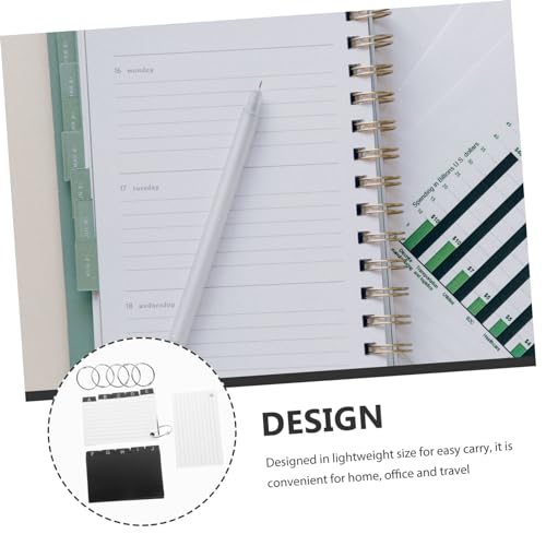 HOMSFOU Index Cards with Metal Binder Rings Blank Flash Cards for Studying and Office Use 3x5 Inches Convenient Learning Tools for Students and Professionals