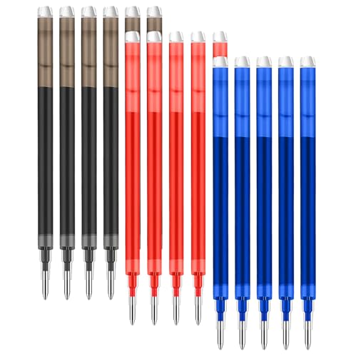 0.7 mm Erasable Gel Ink Pen Refills Compatible with Frixion Friction, Smooth Writing Multicolor Retractable Fine Point Pen Refill for School Office Home Art (Blue &Black &Red, 16) - style: Blue &Black &Red
