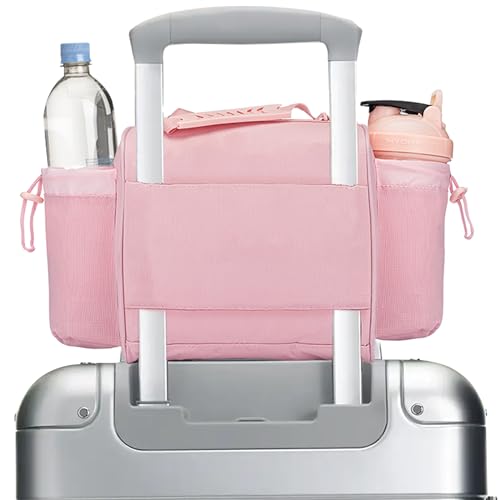 Hydra Cup Insulated Meal Prep Lunch Bag, Large Travel Lunch Box Included with Containers, Shaker Bottle, Funnels, Ice Packs, Cup Holder and Luggage Sleeve (Pink) - color: Pink