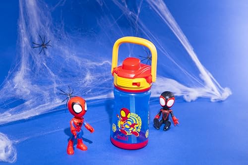 Zak Designs Marvel Spider-Man Beacon Kid Water Bottle for Travel, 12oz Plastic is Durable and Leak-Proof with Liquid Lock Spout, Cover, Carry Handle, Protective Base (Spidey and His Amazing Friends) - color: Spidey and His Amazing Friends