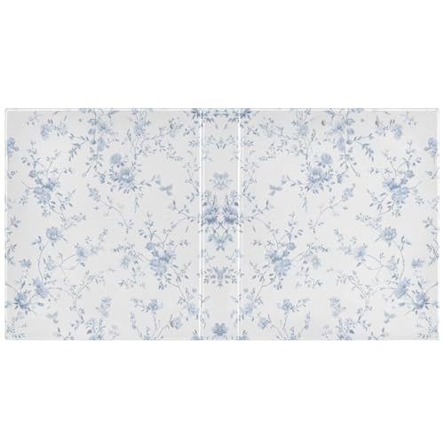 Blue Floral 3 Ring Binder 1.5 inch Binders Three Ring Binders with Clipboard Hold 200 Sheets for Office Supplies - color: Blue Floral Pattern Print