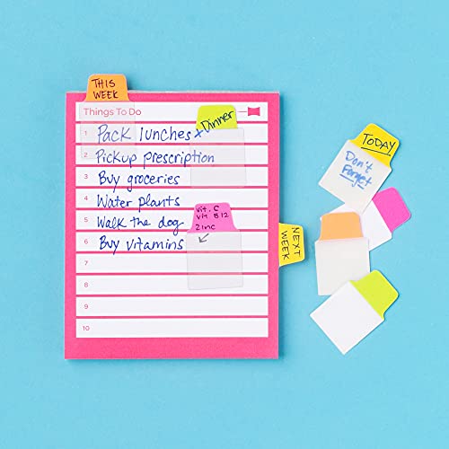 Avery Mini Ultra Tabs, 1" x 1.5", 2-Side Writable, Assorted Neon Colors, 40 Repositionable Tabs (74759)