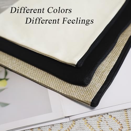 15PCS Blank DIY Canvas Zipper Bags Pencil Pouch Makeup Bags Bulk,6.9×9Inch Large-Capacity Multi-Purpose Toiletry Bag Pencil Case Portable Travel Storage Bag - color: 15pcs Black