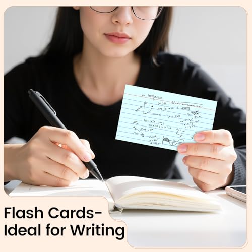Index Cards 3x5 Inch, 300sheets, Flash Cards,Ruled Lined Blue Note Cards Paper For Studying, Schools Supplies, College, Office And Home Organization, Note Taking Supplies - color: Blue