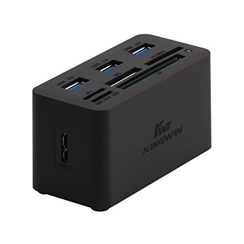 Kingwin USB HUB Adapter w/ Memory Card Reader Writer & USB 3.0 HUB Combo - Supports High Speed SD MS Micro M2 CF Card Reader For Macbook, Laptop, Desktop - Includes USB Cable 5 Gbps Speed, Black - style: USB 3.0