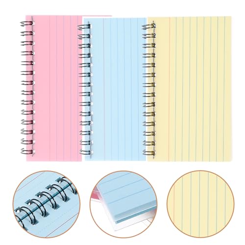 Operitacx 3 Pack Small Spiral Notebooks 4.92X2.95 Inch Portable Index Cards Notepads for Study Office Note Taking with Smooth Writing Paper