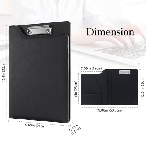 ProCase Pencil Bag Pen Case Bundle with A4 Leather Padfolio Clipboard