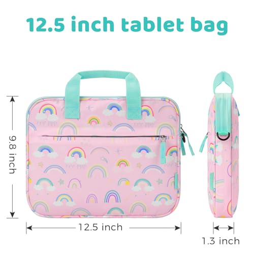 Choco Mocha Kids Tablet Sleeve Bag for Boys & Girls, (10-12.5Inch) - color: Rainbow-pink 12.5inch, size: 12.5inch(12.5 x 9.8 x 1.3)