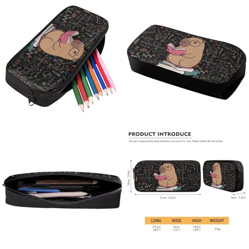 Cartoon Capybara School Backpack Set of 3 with Lunch Box Pencil Case Kids Backpack for Girls 8-10 with Compartments Suitable for Elementary Middle School High School - color: Cartoon Capybara