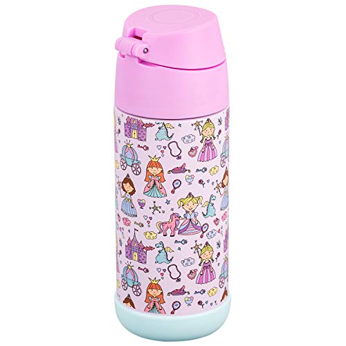 Snug Insulated Kids Water Bottle with Straw & Spout – Double-Wall Stainless Steel, Leakproof, Easy-Flip Lid – For School, Travel, Toddlers & Big Kids - Princess, 12oz - color: Princess, size: 11.8 Ounces