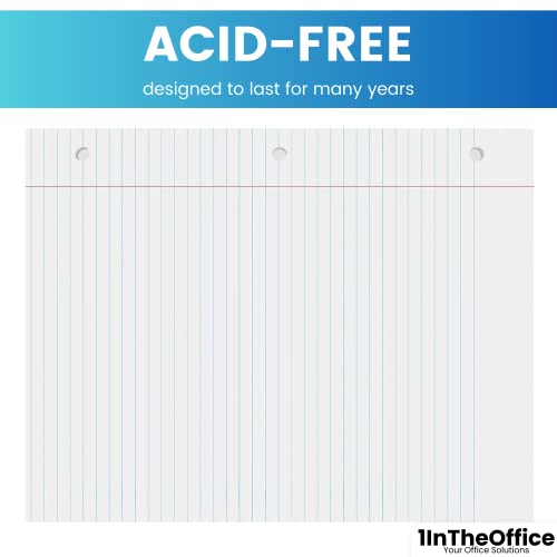 1InTheOffice Loose Leaf Paper College Ruled, Notebook Paper for 3 Ring Binder, Lined Filler Paper, Letter Size, 200 Pack