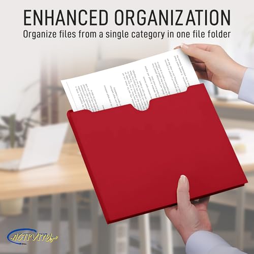 Red File Jackets, 1 Inch Expansion, Letter Size, Reinforced Straight-Cut Tab, 6 Pack - color: Red, style: 1 Inch Expansion