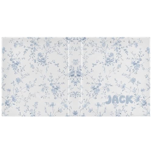 Custom 3 Ring Binder Blue Floral Pattern Print 1.5" Round Ring Binders Personalized Name View Binder with 200 Sheet for School Supplies Women Men Office, 1 Pack - color: Custom Blue Floral Pattern Print